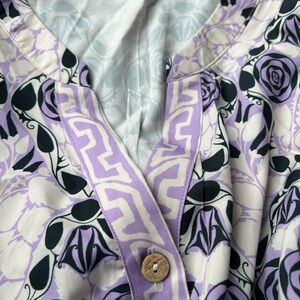 BloomChic Lavender and Black Patterned Midi Dress